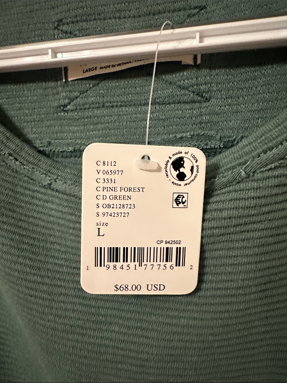 We The Free Women’s Teal Ribbed Crewneck Sweater - Picture 2 of 3